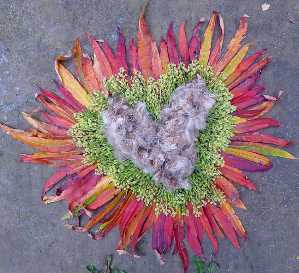 Heart No.6 - 2011
Dried thistles, mignonette & reed-grass
Derbyshire, UK