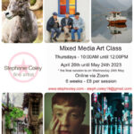 Mixed Media Art Class via Zoom - April 2023