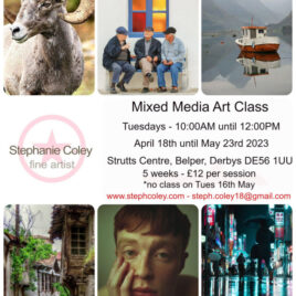Mixed Media Art Class – Belper, Derbyshire – April 2023