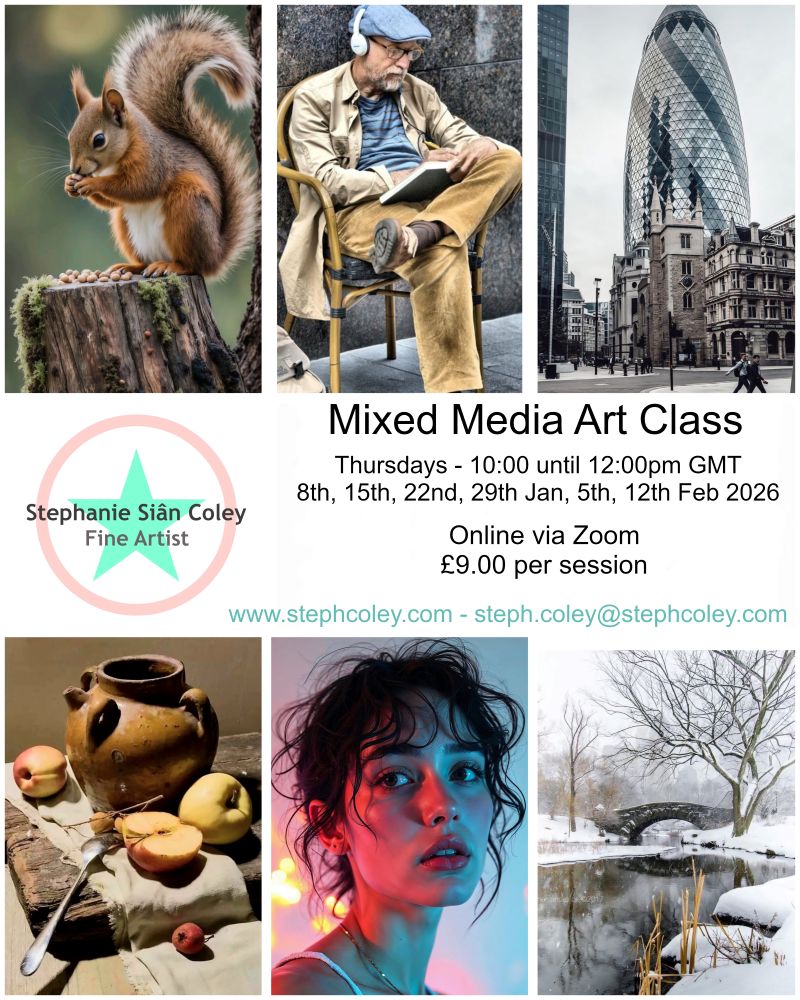 Zoom Mixed Media Class – Jan-Feb